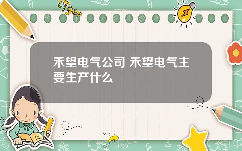 禾望电气公司 禾望电气主要生产什么